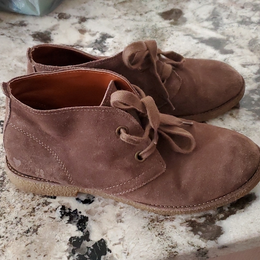 Lucky Brand Ankle Boots Emillia Size 6.5 Booties Brown